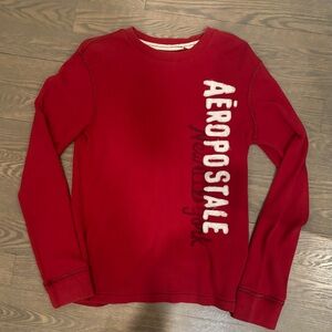 Aeropostale Deep Red Distressed Thermal Top